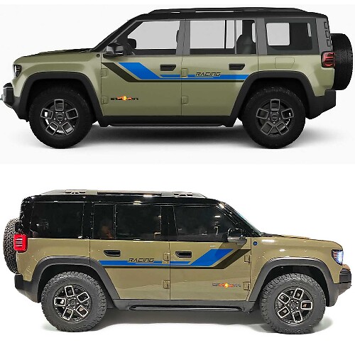 Streifen Racing Seiten Türen Vinyl Aufkleber für Jeep Recon