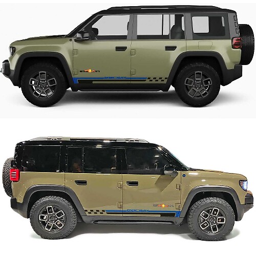 Streifen Racing Seitentür Vinyl-Aufkleber 2 für Jeep Recon 1