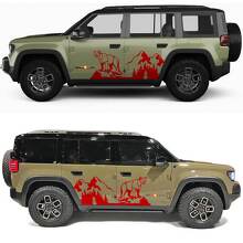 Cougar Mountains Wald Seitentüren Vinyl-Aufkleber für Jeep Recon 3