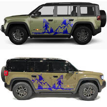 Bigfoot Used-Look US-Flag Berge Kompass Rubicon Seitentüren Vinylaufkleber für Jeep Recon 2