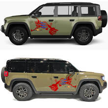 Abgenutzter US-Flaggen-Klauen-Seitentür-Aufkleber aus Vinyl für Jeep Recon 2