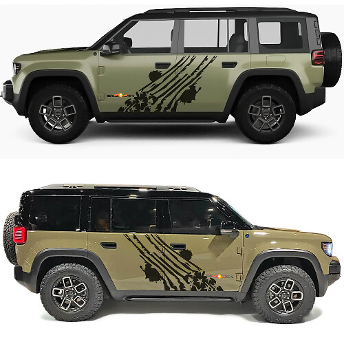 Abgenutzter US-Flaggen-Krallen-Seitentür-Aufkleber 2 für Jeep Recon 1