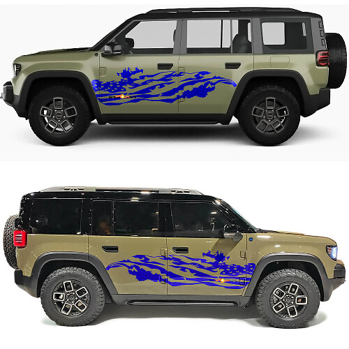 Abgenutzter US-Flaggen-Seitentür-Vinylaufkleber 2 für Jeep Recon 1