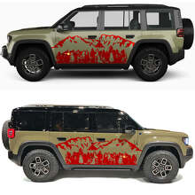 Berge Wald Bäume Seitentüren Vinylaufkleber für Jeep Recon 3