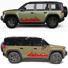 Bergsilhouette Rubicon X Seitentüren Vinylaufkleber 2 für Jeep Recon 3