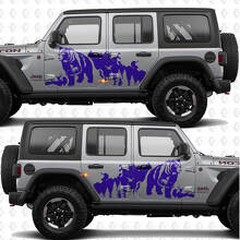 Bear Trees Splash Seitentür Vinyl-Aufkleber passend für Jeep Wrangler 2