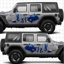 Cougar Mountains Splash Seitentür Vinyl-Aufkleber passend für Jeep Wrangler 2