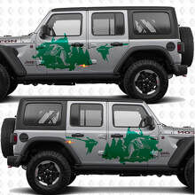 Enten-Krake Erlauben Wald Spritzschutz Seiten Türen Vinyl Aufkleber Sticker passend für Jeep Wrangler 3