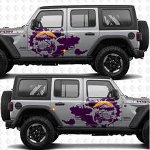 Overland Mountains Sonnenuntergang Splash Seitentüren Vinyl-Dekoraufkleber passend für Jeep Wrangler 2