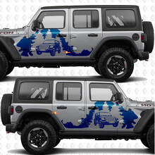 Overland Forest Splash Seiten Türen Vinyl-Aufkleber passend für Jeep Wrangler 3