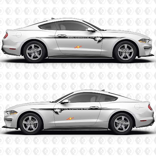 S550 50L Coyote V8 Minimal Akzent Seiten Türen Vinyl Aufkleber Sticker für Ford Mustang 1