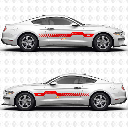 S550 GT Premium Center Dicke Streifen Geteilte Seitentüren Vinylaufkleber Sticker für Ford Mustang 1