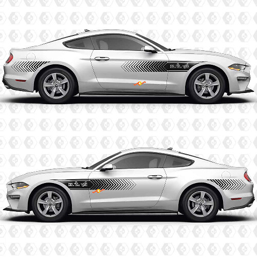 S550 Speed Line Muster 37L V6 Seitentüren Vinylaufkleber Sticker für Ford Mustang 1