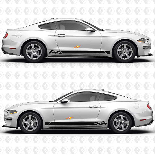 California Special Triple Racing Streifen Seiten-Tür Vinyl Aufkleber Sticker Grafik für Musclecar Musclecarmodel