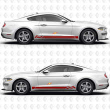 Schachbrettflagge und Dreifachstreifen Seiten-Vinyl-Aufkleber für Ford Mustang_3