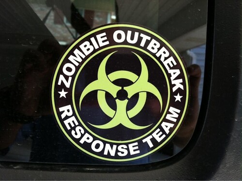 Zombie Outbreak Response Team Biohazard Seitenfenster Vinyl Aufkleber für Jeep Wrangler