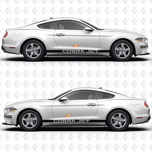 Negativer Raum Streifen Cobra Jet Seitentür Schweller Vinyl Aufkleber Sticker für Ford Mustang 1