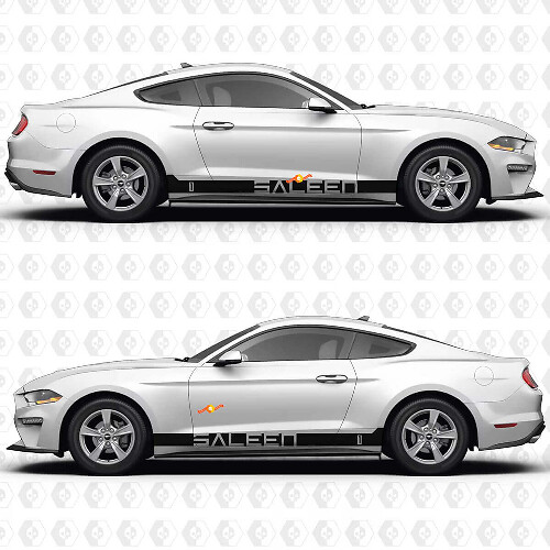 Negative Space Stripe Saleen Seiten Tür Schweller Vinyl Aufkleber Sticker für Ford Mustang 1