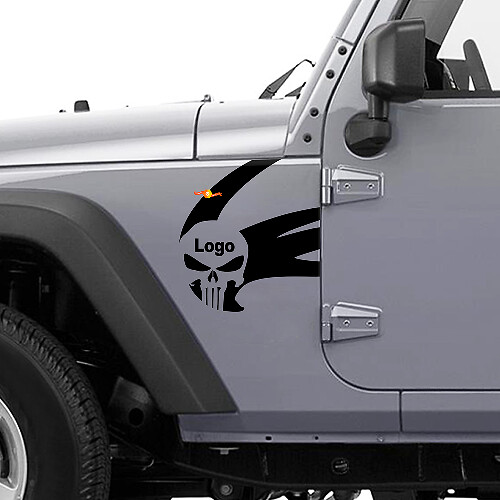 Punisher-Logo Seitenvinylaufkleber für Jeep Wrangler Rubicon