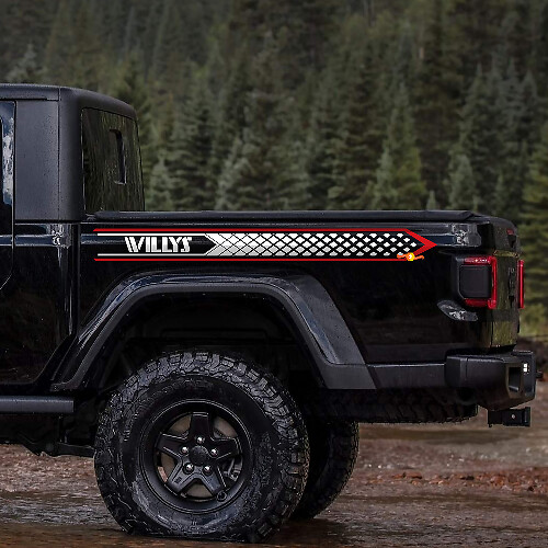 Aufkleber aus benutzerdefiniertem Vinyl für die hintere Seite des Gladiators für Jeep Gladiator Willys 1