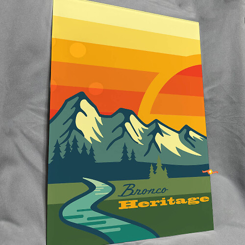 Heritage glänzendes Acryl-Garagenwandpaneel für Bronco-Fans