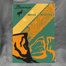 Bronco Big Bend Mountains Glänzendes Acryl-Garagenwandkunst-Panel 2