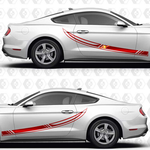Rennstreifen Seiten-Tür Vinyl-Aufkleber für Ford Mustang_1