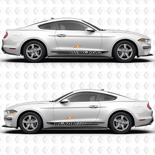 Split Blade Streifen Seiten Tür Vinyl Aufkleber Sticker für Ford Mustang
