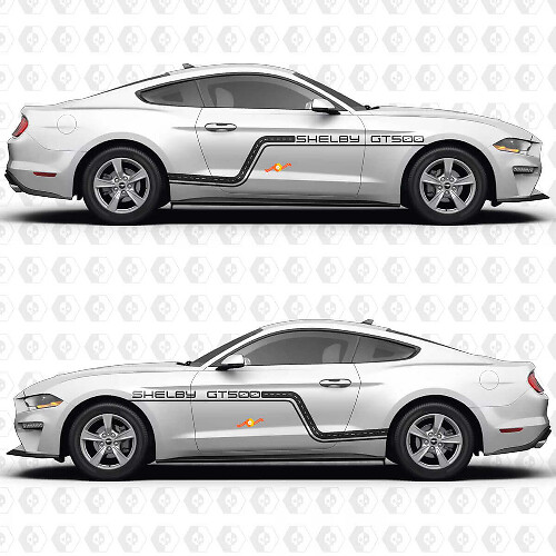 GT500 Rennstrecken-inspirierter Seitenstreifen Tür Vinyl-Aufkleber Set für Musclecar Musclecarmodel GT500_1