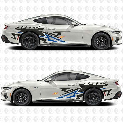 Speed-Aggrressive Cut-Linien Seiten-Tür Vinyl-Aufkleber für Ford Mustang