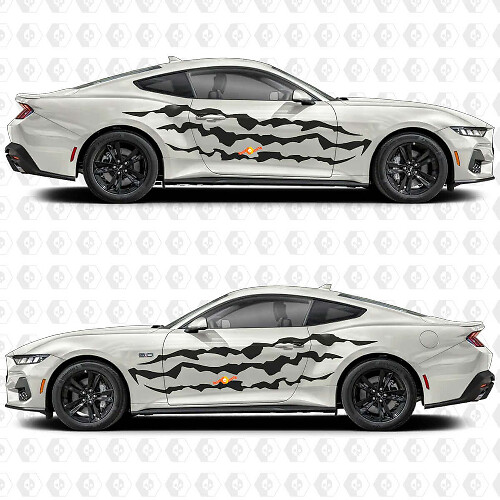 Klaue Schlitz Streifen Seiten Tür Vinyl Aufkleber Sticker für Musclecar Musclecarmodel