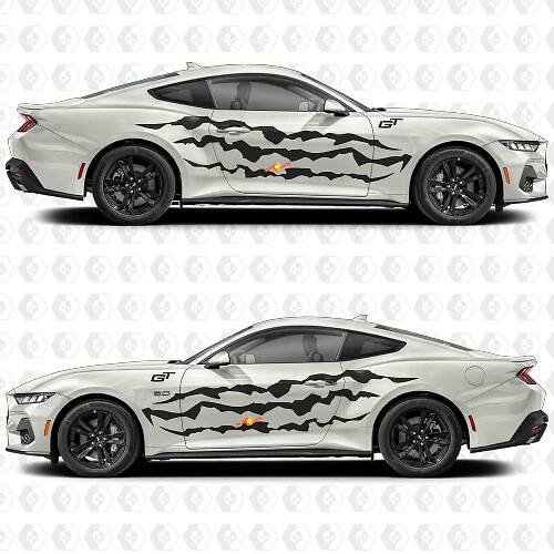 Klaue Schlitz Streifen Seiten Tür Vinyl Aufkleber Sticker für Ford Mustang