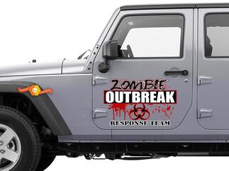 Jeep Rubicon Wrangler Zombie Outbreak Response Team Skull Wrangler Aufkleber-Tür