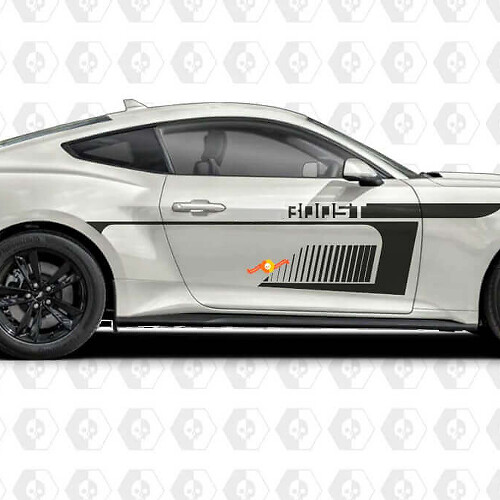 Boost Negativraumstreifen Seiten Tür Vinyl Aufkleber Grafik für Musclecar Musclecarmodel
