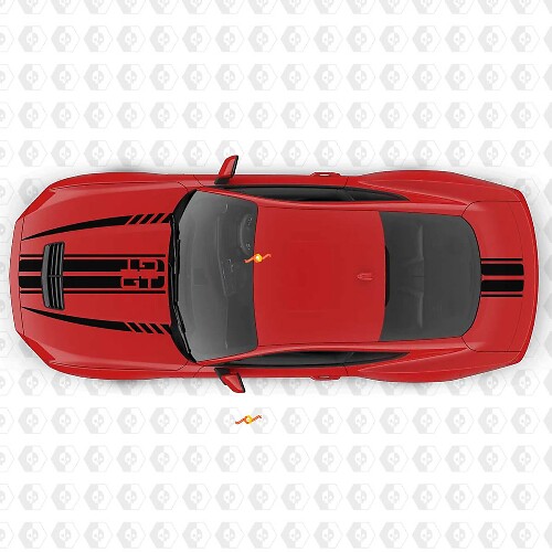 GT symmetrische Muskelstreifen Motorhauben-Kofferraum Vinyl-Aufkleber für Ford Mustang