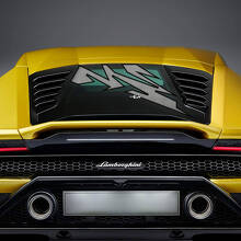Abstrakte Grafik Aufkleber für die hintere Scheibe Lamborghini Huracan Evo 3