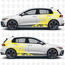Pikachu Blitz Abstraktes Grafik Seiten Tür Heck Seitenwand Vinyl Aufkleber für Volkswagen Golf 3