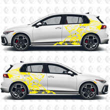 Pikachu Blitz Heck Kotflügel Vinyl Aufkleber Set für Volkswagen Golf_3