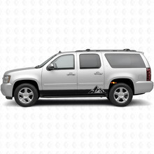 Gestapelte Peaks Tür- & Schwellerleisten Vinylstreifen für Chevrolet Suburban GMT900 2007-2014_2