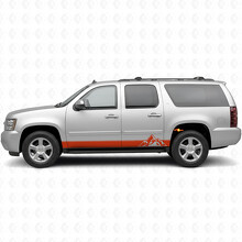 Gestapelte Peaks Tür- & Schwellerleisten Vinylstreifen für Chevrolet Suburban GMT900 2007-2014_4
