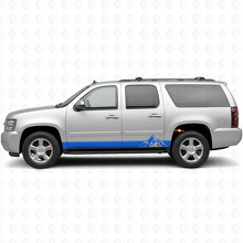 Gestapelte Peaks Tür- & Schwellerleisten Vinylstreifen für Chevrolet Suburban GMT900 2007-2014_5