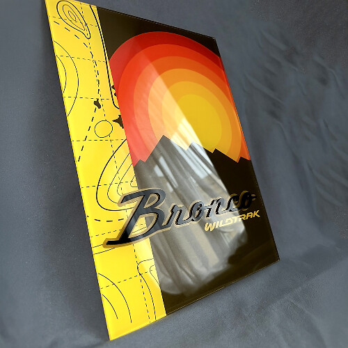 Bronco Wildtrak Heritage Glänzendes Acrylwerkstatt-Wandkunst-Panel