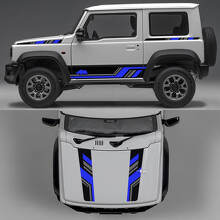 Rhino Edition abstrakte Linien Grafik Seiten Türen und Motorhaube Vinyl Aufkleber 3 für Suzuki Jimny 2