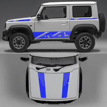 Rhino Edition Waben Abstrakte Linien Grafik Seiten Türen und Motorhaube Vinyl Aufkleber für Suzuki Jimny 3