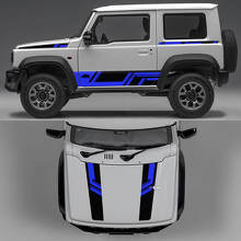 Rhino Edition Abstrakte Linien Grafik Seiten Türen und Motorhauben Vinylaufkleber 4 für Suzuki Jimny 2