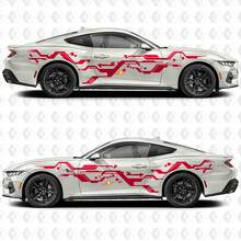 Digitale Pixelstreifen Seitentür Vinylaufkleber für Ford Mustang 2