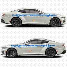 Digitaler Pixelstreifen Seitenaufkleber Vinyl 2er Set für Ford Mustang 3