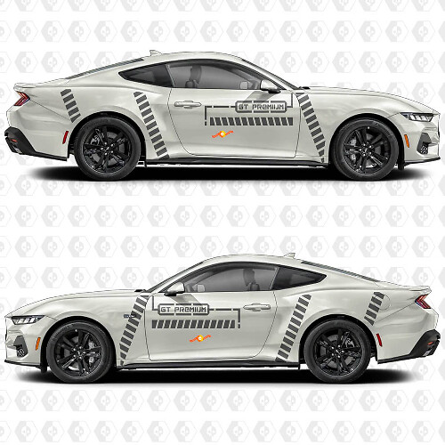 GT Premium Industrial Line Seiten Tür Vinyl Aufkleber Sticker für Ford Mustang