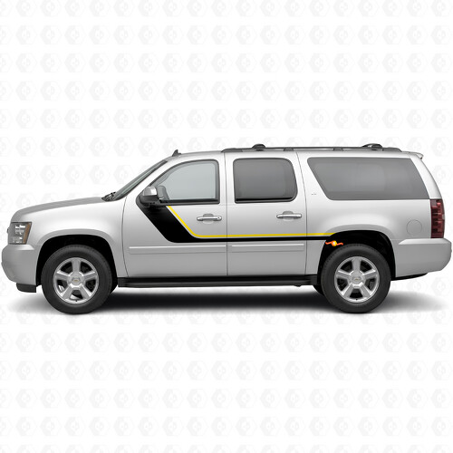 Schräg verlaufende obere Akzent-Tür- und hintere Kotflügel-Vinylstreifen für Chevrolet Suburban GMT900 2007-2014