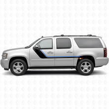 Schräg verlaufende obere Akzent-Tür- und hintere Kotflügel-Vinylstreifen für Chevrolet Suburban GMT900 2007-2014_3